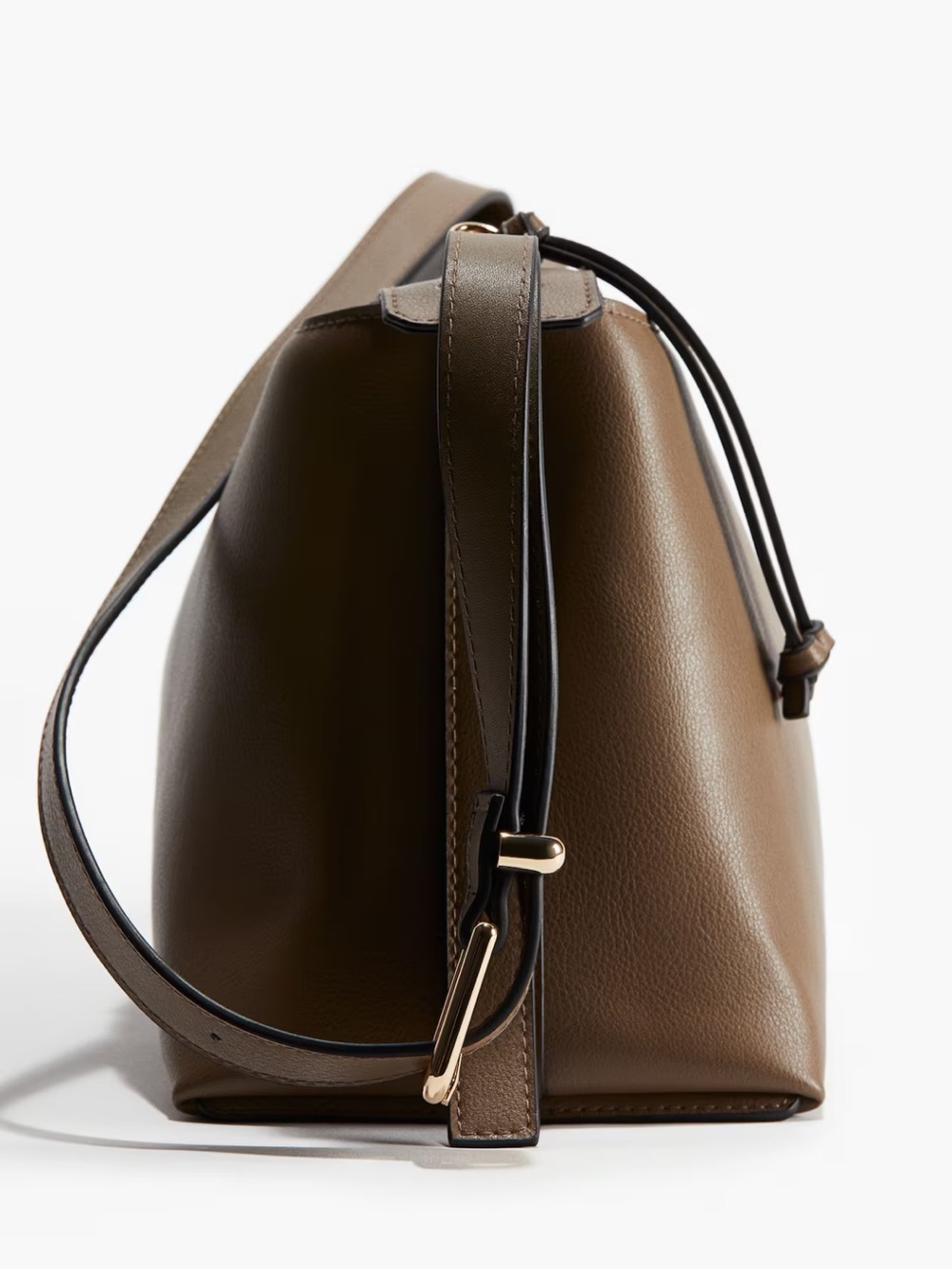 H&M NWT Taupe faux Leather Shoulder Bag and adjustable crossbody purse - Picture 3 of 4